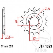 Pohon - Ozubené kolečko 12Z pro řetěz 520