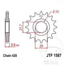Pohon - Přední ozubené kolečko 20Z typ řetězu 428